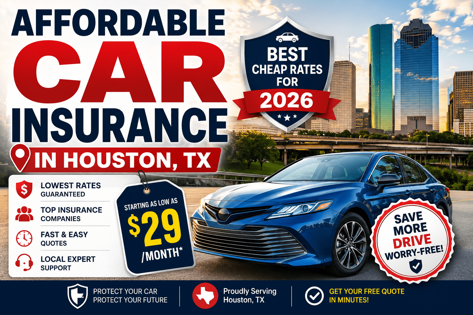 Affordable Car Insurance in Houston TX Best Cheap Rates for 2026