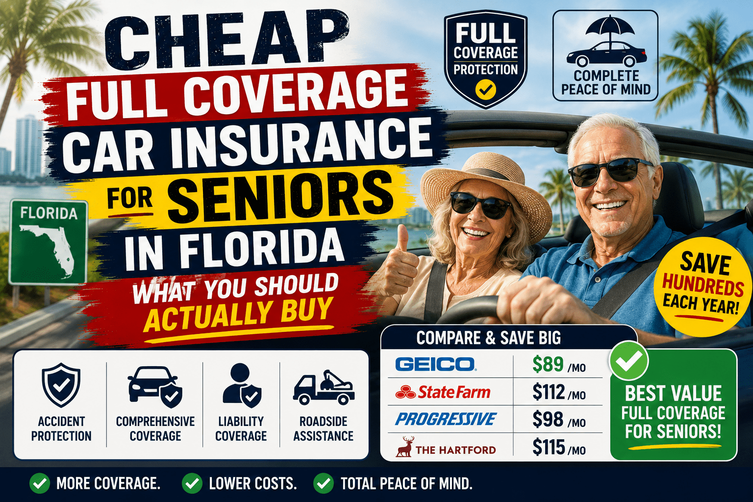 Cheap Full Coverage Car Insurance for Seniors in Florida – What You Should Actually Buy