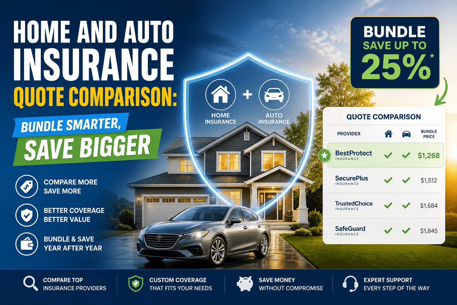 Home and Auto Insurance Quote Comparison Bundle Smarter, Save Bigger