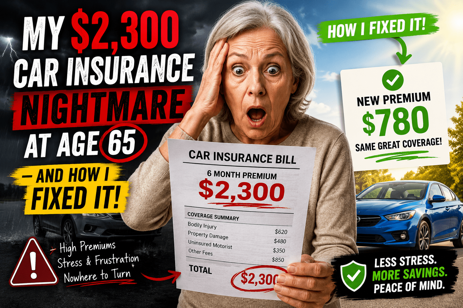 My $2,300 Car Insurance Nightmare at Age 65 – And How I Fixed It
